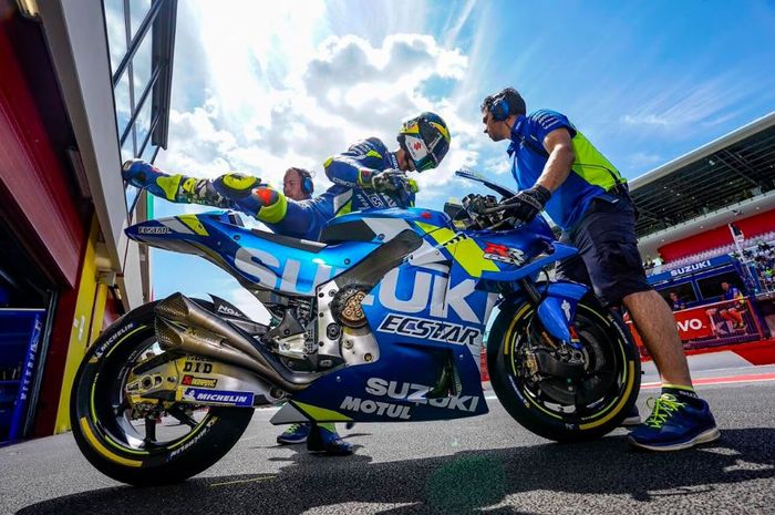 Pembalap Suzuki Ecstar, Joan Mir Melakukan persiapan jelang MotoGP Italia 2019, Minggu (2/6/2019)