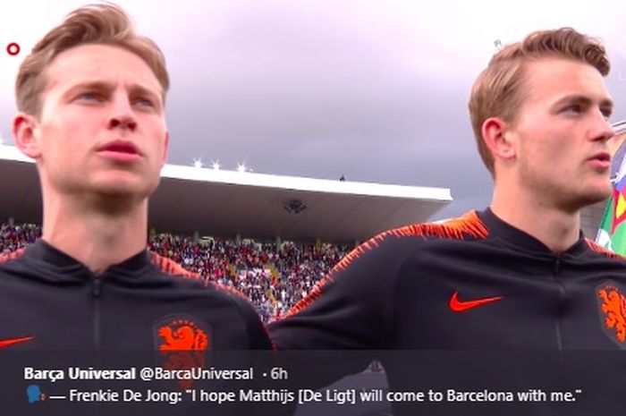 Frenkie de Jong dan Matthijs de Ligt merupakan dua pemain Ajax Amsterdam yang turut membela Belanda saat melawan Inggris pada semifinal UEFA Nations League