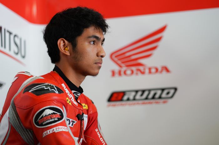 Pembalap Astra Honda Racing Team (AHRT) Andi Farid Izdihar (Andi Gilang)