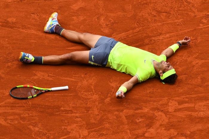 Ekspresi Rafael Nadal usai menangi French Open 2019