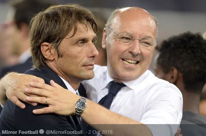 Pelatih Inter Milan, Antonio Conte, dan CEO Giuseppe Marotta.