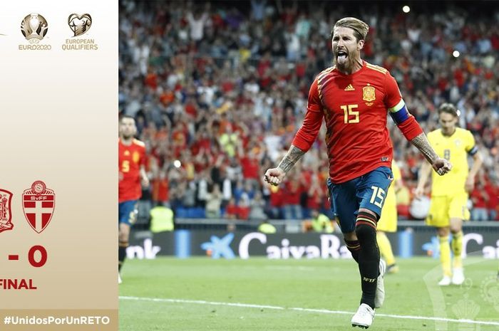 Timnas Spanyol menang atas Swedia dalam partai Kualifikasi Piala Eropa 2020 di Santiago Bernabeu, 10 Juni 2019.