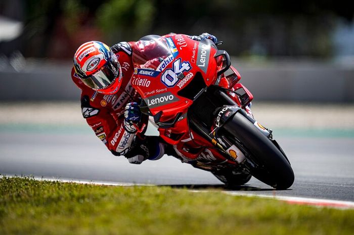 Andrea Dovizioso (Mission Winnow Ducati) kala tampil pada sesi latihan bebas MotoGP Catalunya 2019, Jumat (14/6/2019)