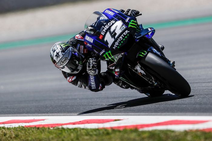 Maverick Vinales (Monster Energy Yamaha) menjadi pembalap dengan catatan waktu tercepat pada sesi tes tengah musim MotoGP 2019 di Sirkuit Catalunya, Senin (17/6/2019)