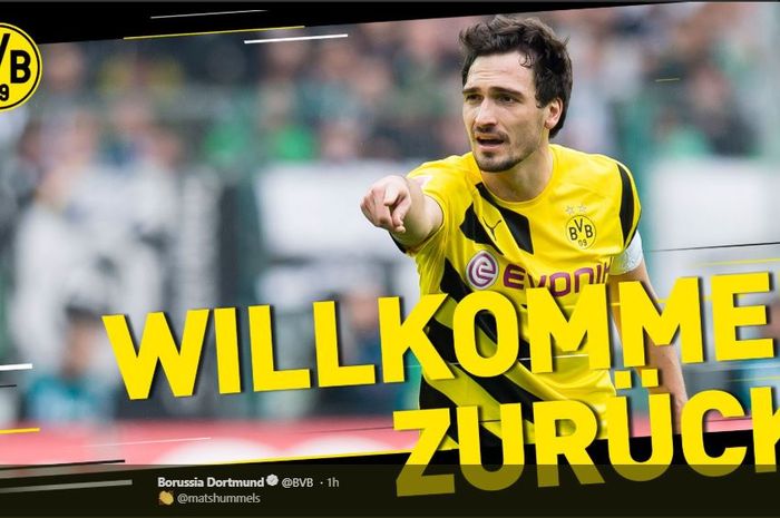 Mats Hummels resmi kembali ke Borussia Dortmund.