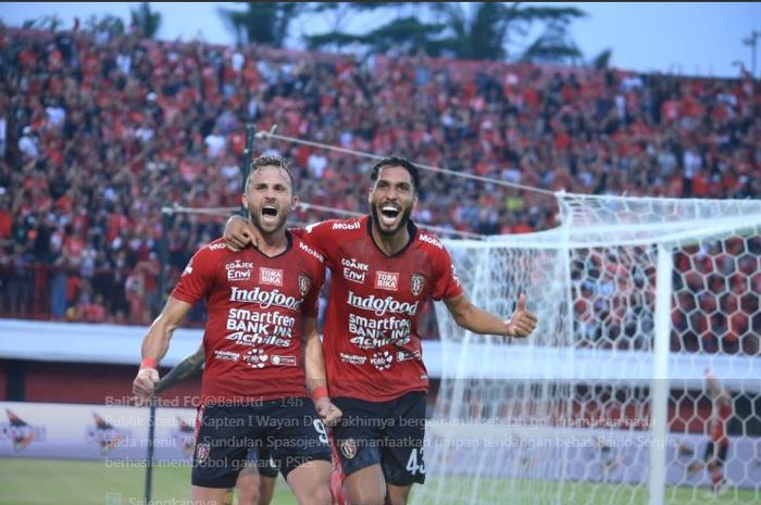 Ilija Spasojevic mencetak gol penentu kemenangan Bali United atas PSIS Semarang dalam lanjutan Liga 1 2019, 22 Juni 2019.