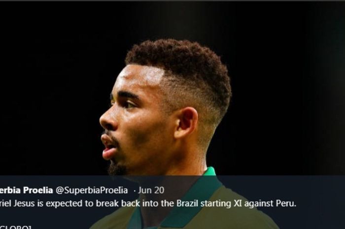 Striker timnas Brasil, Gabriel Jesus.