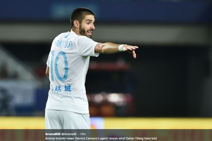 Winger Belgia, Yannick Carrasco, yang bermain di Liga Super China