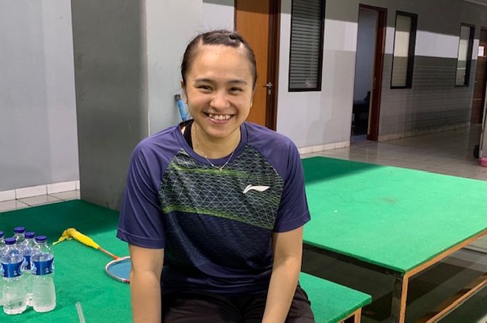 Pebulu tangkis ganda campuran, Melati Daeva Oktavianti, saat ditemui BolaSport.com di Pelatnas PBSI, Cipayung, Jakarta, Senin (24/6/2019)