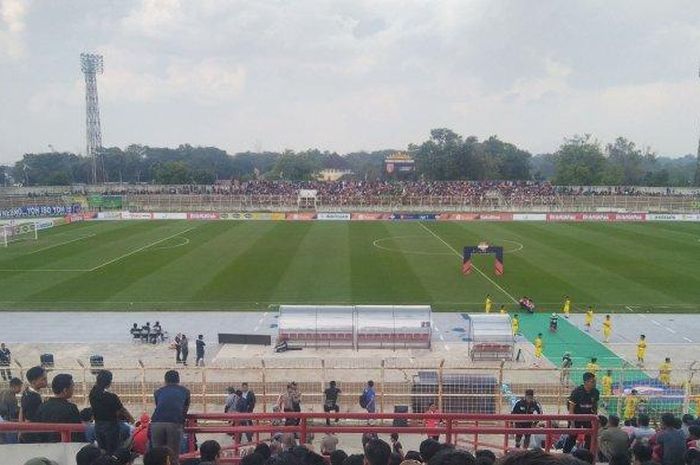 Suasana laga Perseru Badak Lampung vs PSIS Semarang di Stadion Sumpah Pemuda pada pekan keempat Liga 1 2019, Rabu (26/6/2019).