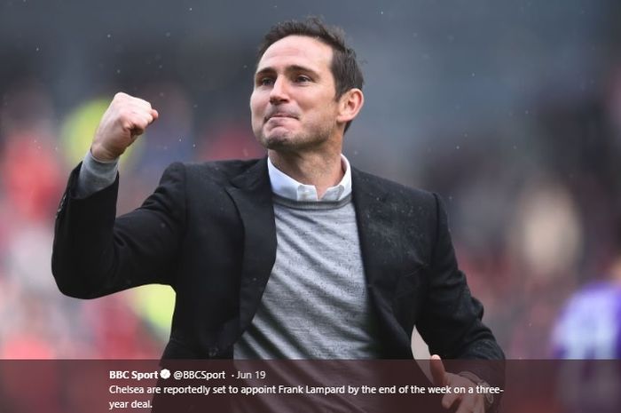 Pelatih Derby County, Frank Lampard dijagokan bakal melatih Chelsea pada musim 2019-2020