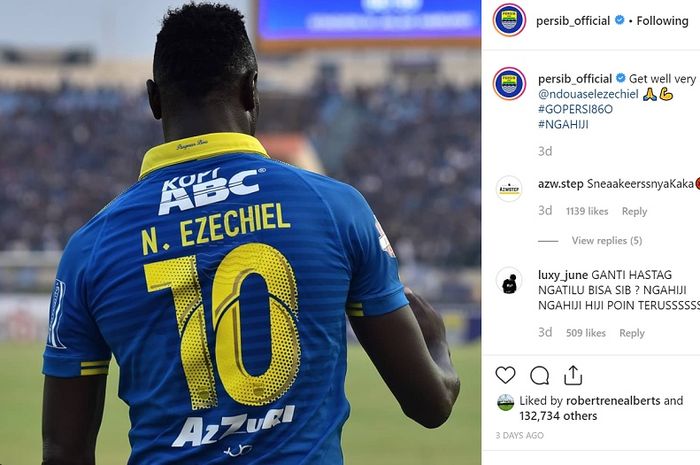 Ezechiel N'Douassel, andalan utama Persib Bandung.