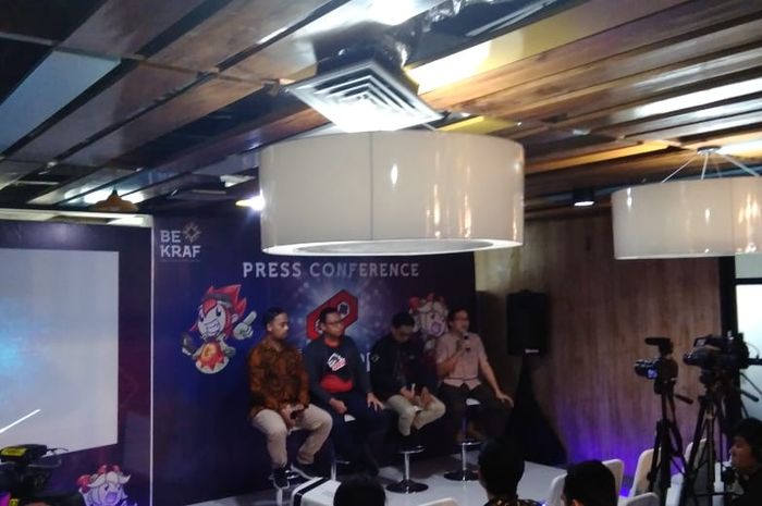 Konferensi pers BEKRAF Game Prime, Jumat, (5/7/2018) di Kementerian BUMN, Jakarta.