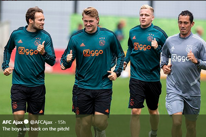 Matthijs de Ligt, sudah berlatih lagi dengan Ajax Amsterdam.