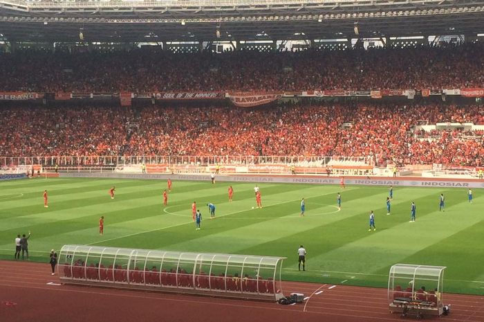 Laga Persija Jakarta Vs Persib Bandung pada pekan kedelapan Liga 1 2019 di Stadion Utama Gelora Bung Karno, Rabu (10/7/2019).