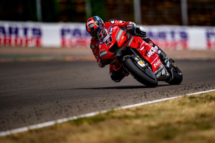 Aksi Pembalap Mission Winnow Ducati, Danilo Petrucci pada MotoGP Jerman 2019