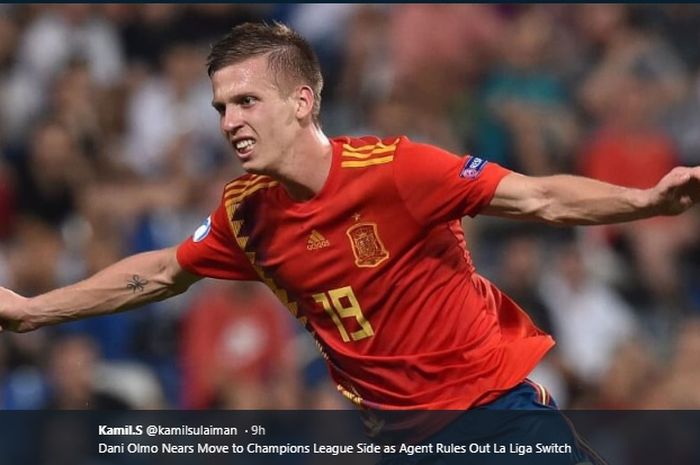 Gelandang serang Spanyol U-21 yang bermain untuk Dinamo Zagreb, Dani Olmo.