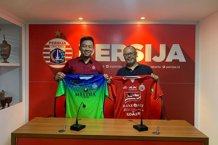 Peresmian kerja sama Persija Jakarta dan Shonan Bellmare di kantor Persija, Kuningan, Jakarta, Kamis (11/7/2019).