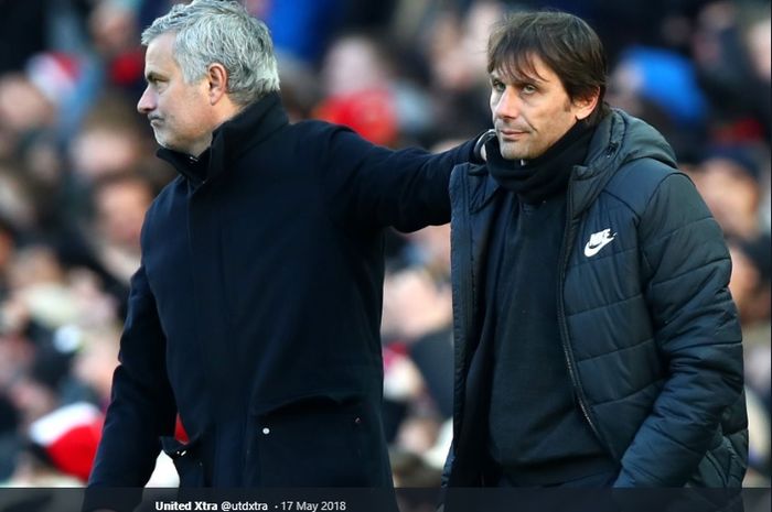 Jose Mourinho dan Antonio Conte pernah saling bertemu sewaktu keduanya masih menjadi pelatih Manchester United dan Chelsea.