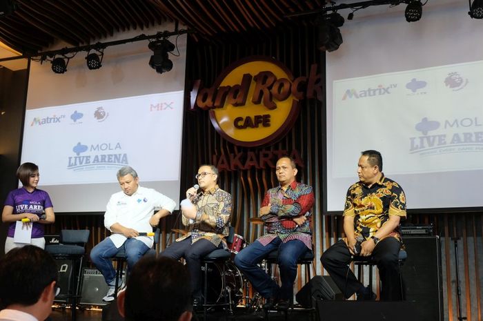 Suasana launching kerja sama Mola TV dengan Matrix dan MIX di Jakarta, Kamis (18/7/2019).