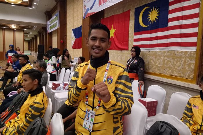 Atlet pencak silat asal Malaysia, Muhammad Najmi Ruslan Bin Muhammad Rozaki pada ajang ASG 2019, Senin (22/7/2019)