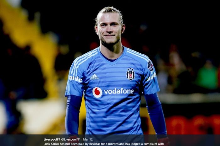 Kiper Liverpool yang kini dipinjamkan ke Besiktas, Loris Karius.