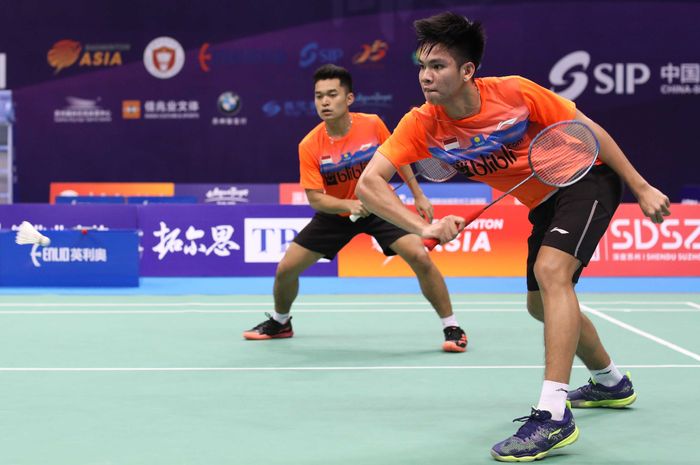 Leo Rolly Carnando/Daniel Marthin saat turun pada Kejuaraan Asia Junior 2019