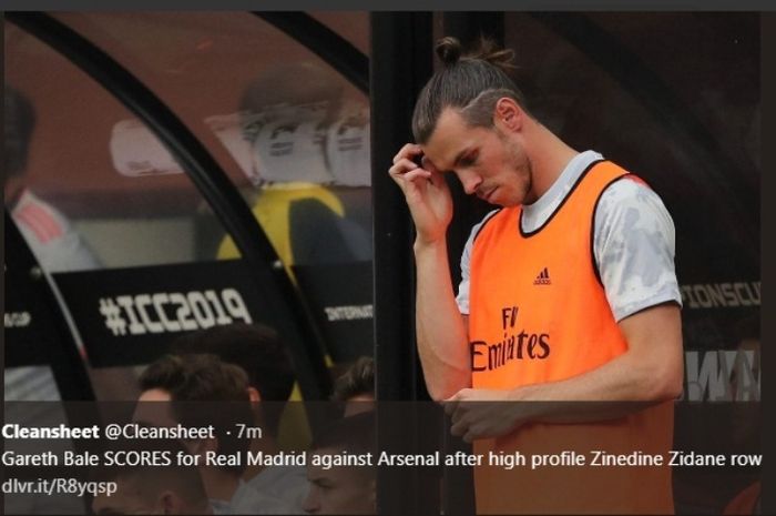 Penyerang Real Madrid, Gareth Bale, dalam laga International Champions Cup melawan Arsenal di FedEx Field, Rabu (24/7/2019) pagi WIB.