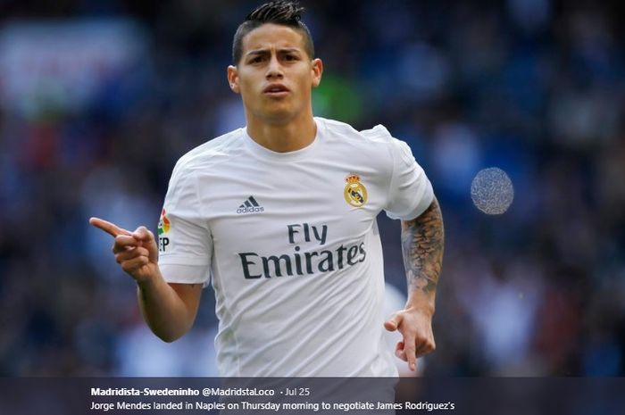 Gelandang serang Real Madrid asal Kolombia yang baru saja kembali dari peminjaman, James Rodriguez.