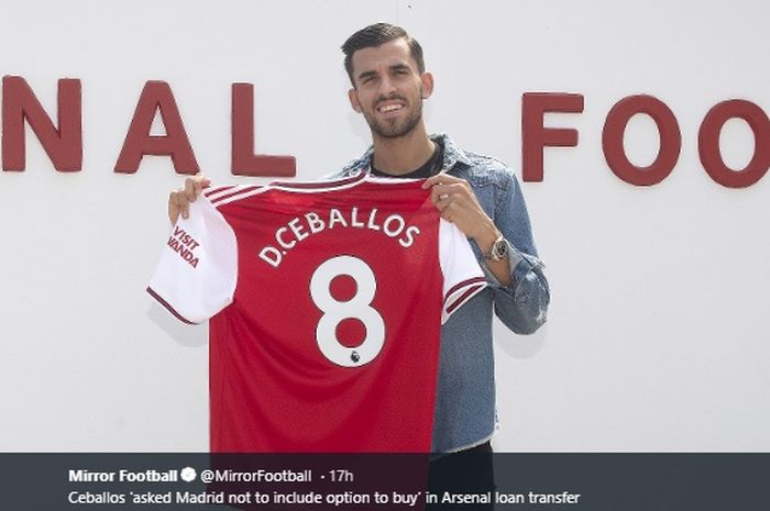 Gelandang baru Arsenal yang dipinjam dari Real Madrid, Dani Ceballos.