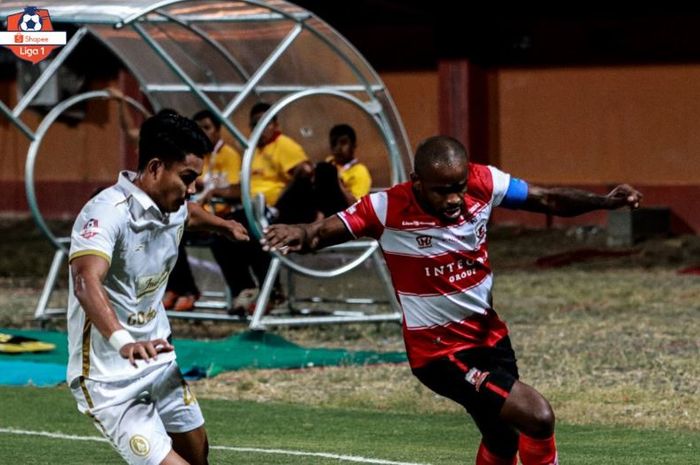 PSS Sleman menekuk Madura United di Stadion Gelora Madura Ratu Pamelingan, 31 Juli 2019.