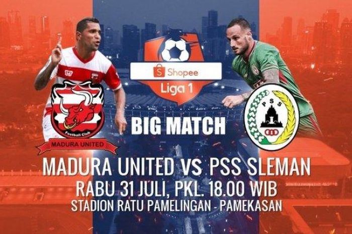 Pertandingan Madura United vs PSS Sleman