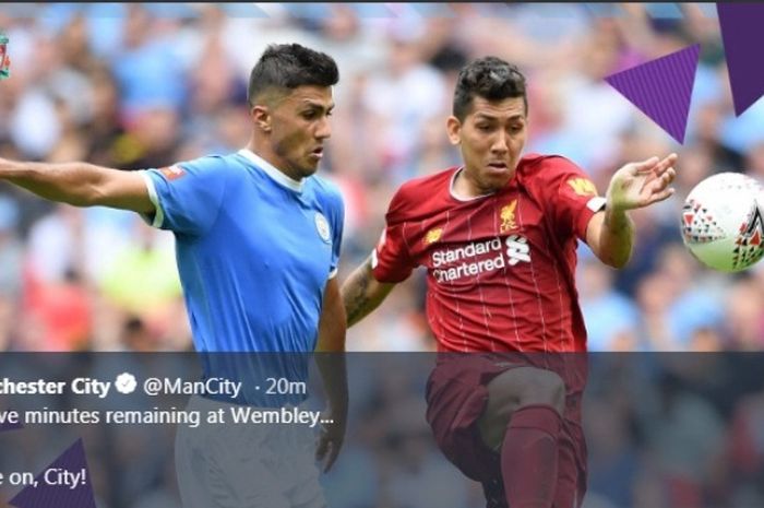 Duel Manchester City versus Liverpool dalam Community Shield di Stadion Wembley, Minggu (4/8/2019).