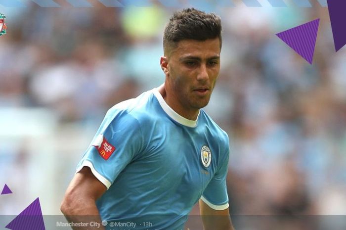 Gelandang Rodri melakoni laga debut kompetitifnya bersama Manchester City dalam partai Community Shield versus Liverpool, Minggu (4/8/2019).