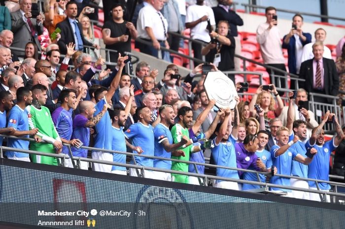 Manchester City keluar sebagai pemenang Community Shield 2019 setelah sukses menaklukkan Liverpool lewat adu penalti di Stadion Wembley, Minggu (4/8/2019).