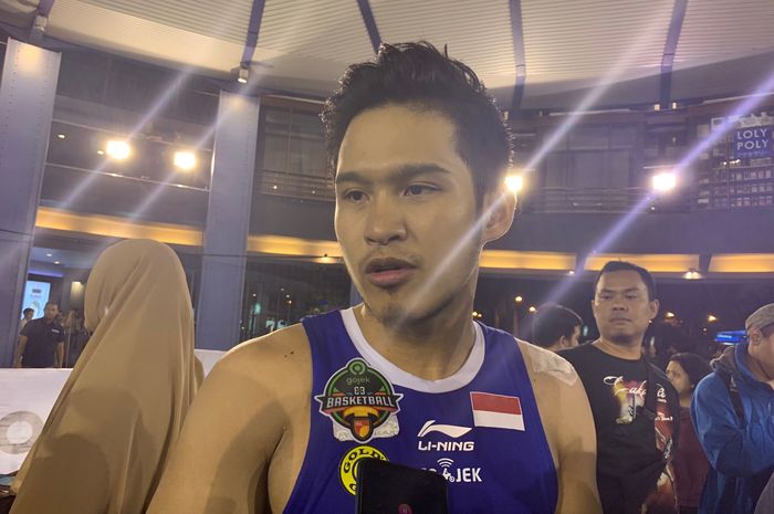 Pemain Satria Muda Pertamina Jakarta, Audy Bagastio Arizaputra, usai laga final IBL 3x3 Indonesia Basketball Tour 2019 di Cilandak Town Square, Jakarta, Minggu (4/8/2019).