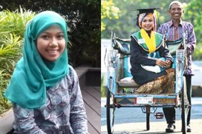 Raeni anak tukang becak yang sempat viral karena menjadi wisudawan terbaik Unnes tahun 2014