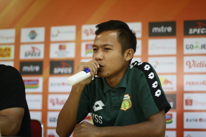 Gelandang Bhayangkara FC, Wahyu Subo Seto, memberikan komentar jelang melawan Persija Jakarta