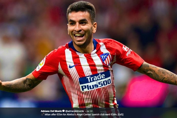 Penyerang sayap Atletico Madrid, Angel Correa, menjadi salah satu target utama AC Milan pada bursa transfer musim panas ini.