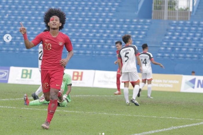 Bintang Timnas U-18 Indonesia Amiruddin Bagus Kahfi Al-Fikri kembali mencetak gol.