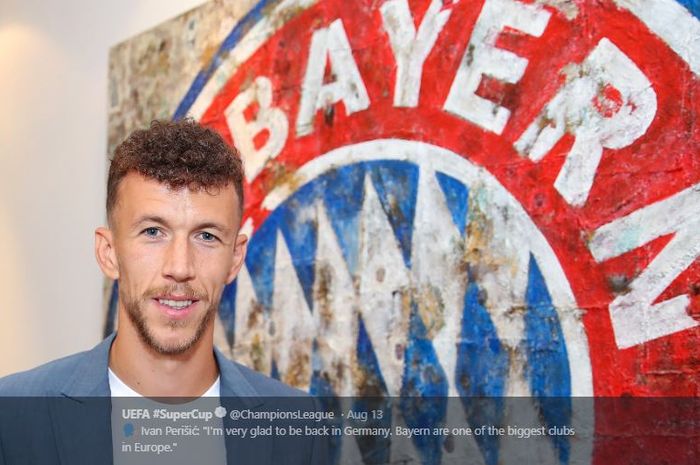 Ivan Perisic  diperkenalkan sebagai pemain baru Bayern Muenchen pada 14 Agustus 2019.