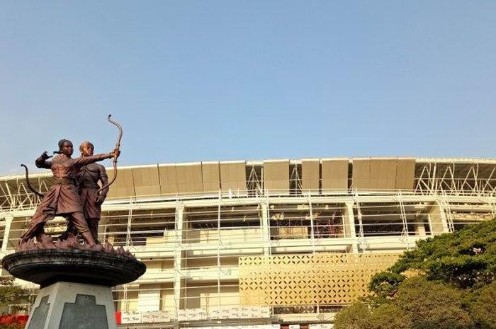 Tampilan Stadion Manahan, Solo, yang saat ini sedang dalam tahap renovasi, pada 16 Agustus 2019.