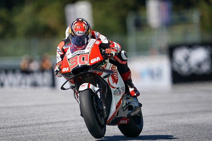 Aksi pembalap LCR Honda, Takaaki Nakagami pada MotoGP Austria 2019