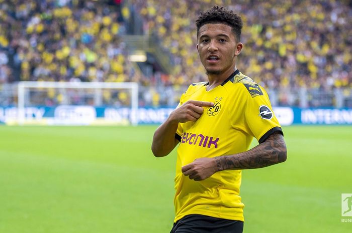 Jadon Sancho, membawa Borussia Dortmund menang 5-1 atas Augsburg pada pekan pertama Bundesliga, Sabtu (17/8/2019) di Signal Iduna Park.