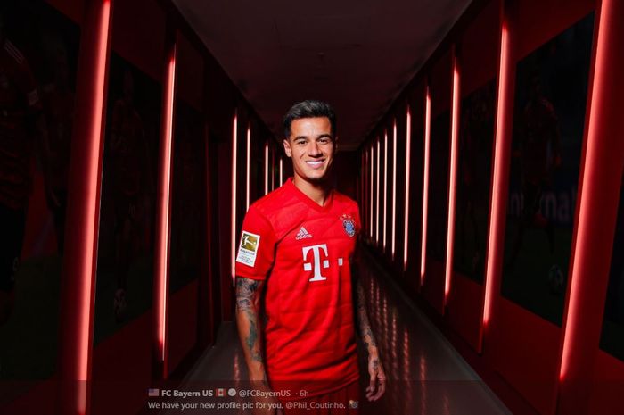 Philippe Coutinho saat diresmikan sebagai pemain Bayern Muenchen.