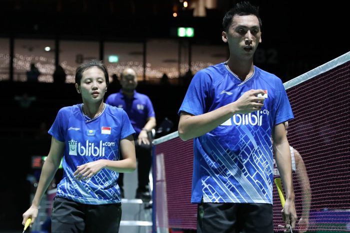 Pasangan ganda campuran Indonesia, Annisa Saufika dan Ronald, saat bertanding pada Kejuaraan Dunia 2019 di Basel, Swiss, Selasa (20/8/2019).