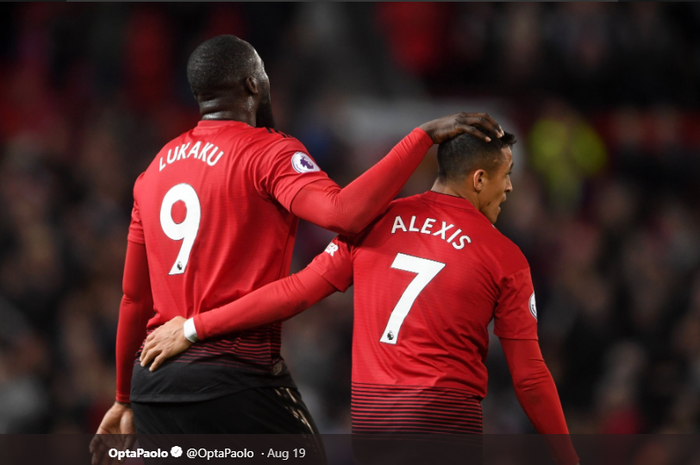 Romelu Lukaku dan Alexis Sanchez waktu masih memperkuat Manchester United.