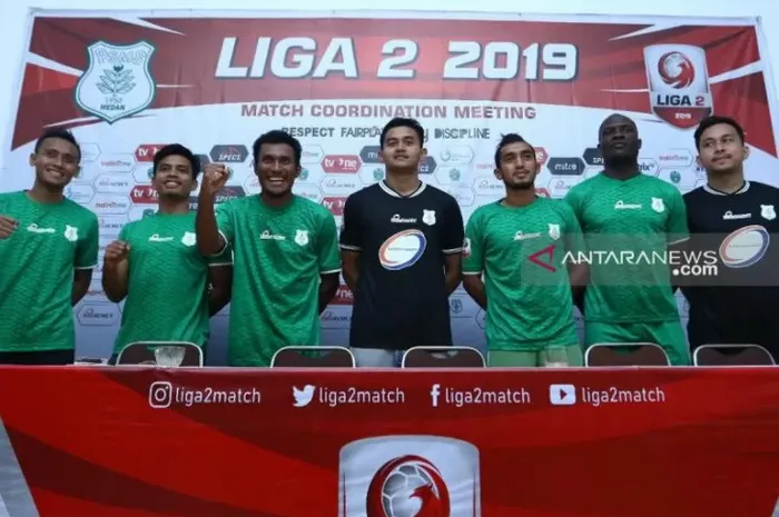 Suasana perkenalan tujuh pemain baru PSMS Medan untuk putaran kedua Liga 2 2019.