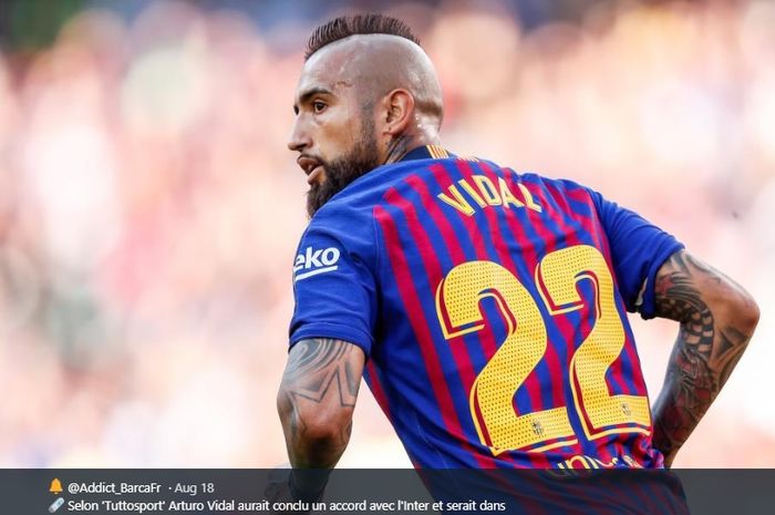 Gelandang tengah milik Barcelona, Arturo Vidal.