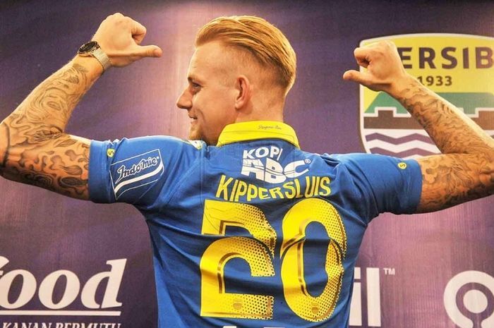 Kevin van Kippersluis, saat diperkenalkan sebagai pemain anyar Persib Bandung di Kota Bandung, Selasa (20/8/2019).